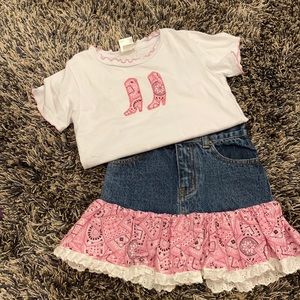 Girls shirt and matching skirt set size small